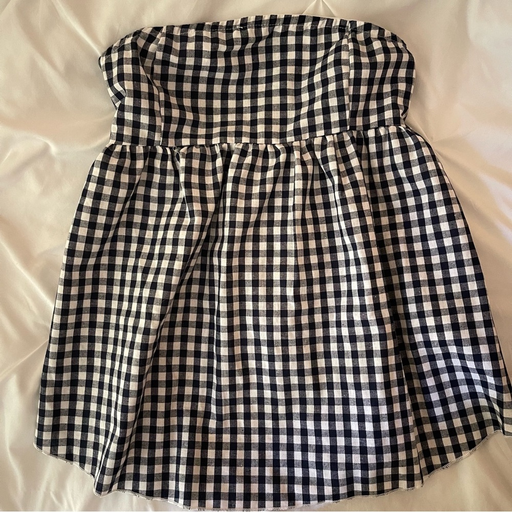Shein Gingham Strapless Top